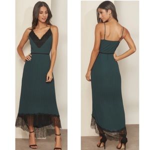 J.Crew Grand Rapids Pleated Lace Trim Dress